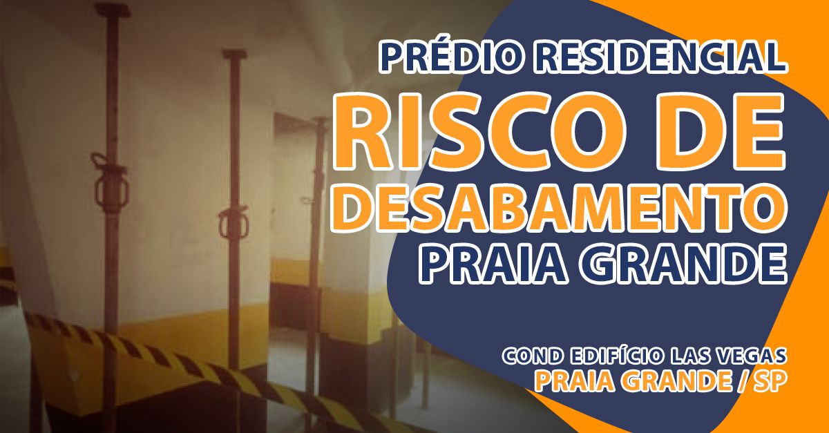 Sobre o prédio residencial que corre risco de desabamento em Praia Grande