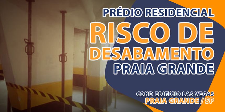 Sobre o prédio residencial que corre risco de desabamento em Praia Grande