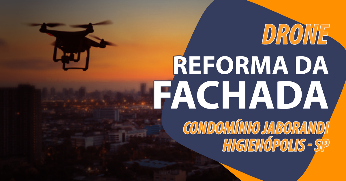 Reforma da fachada de condomínio com ajuda de drone.